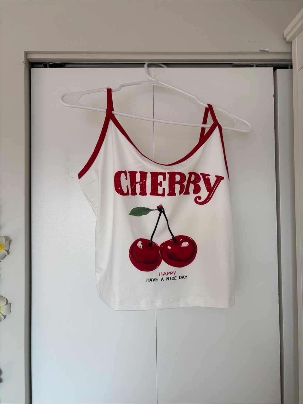 SHEIN White Top with Black Brand Tag